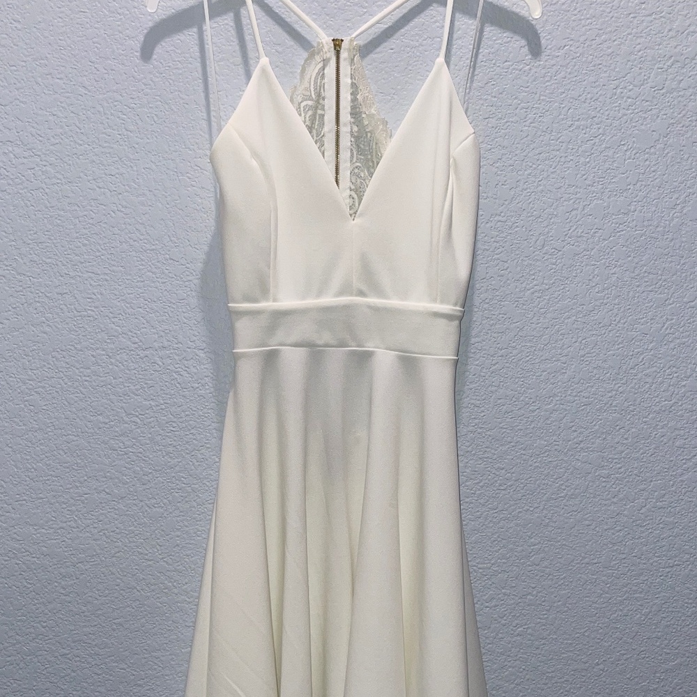 White Windsor lace back dress